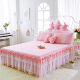定做韩版蕾丝床裙单件纯色床罩公主床单席梦思保护套1.5特价包邮