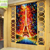 巴黎埃菲尔铁塔手绘墙纸特价定制大型壁画玄关背景墙客厅门厅壁纸