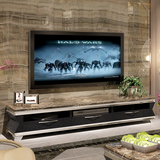 不锈钢大理石电视柜 现代时尚简约地柜 小户型烤漆茶几电视柜组合