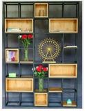 钢木书架隔断置物架陈列柜展柜组合样品柜展示架木质货架实木书柜