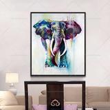 现代手绘抽象油画非洲大象装饰画简约玄关办公室挂画北欧客厅壁画