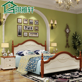 卧室家具床地中海床1.5高箱床套房美式乡村储物实木床1.8米单双人