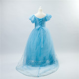 包邮cinderella灰姑娘公主同款女童儿童礼服裙燕尾蕾丝长裙演出服