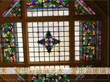 定制蒂凡尼教堂彩色玻璃 手工彩绘艺术 屏风吊顶隔断墙 镶嵌门窗