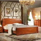 实木床橡木床双人床简约现代实木床气压高箱储物床1.5米1.8米床