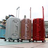 明星新款铝框拉杆箱万向轮TSA海关锁登机旅行箱男女手拉箱行李箱