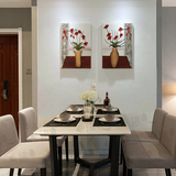 装饰画餐厅现代简约挂画美式壁画沙发背景画无框画厨房墙画立体画