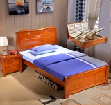高档实木床橡木双人1.8m床1.5米1.35单人1.2m中式储物儿童高箱床