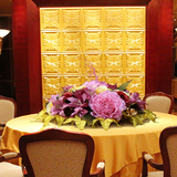 圆桌转盘酒店大堂仿真花假花大型矮盆花欧式装饰客厅餐桌花艺套装