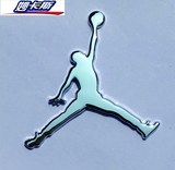 汽车装饰NBA金属标金属乔丹标志车贴 3D立体金属篮球乔丹车标贴纸