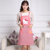 可爱围裙韩版卡通纯棉布艺围裙工作服居家成人厨房家居防污护衣