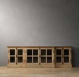 美式乡村实木电视柜四门组合小户型法式复古仿古橡木家具高档定制