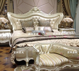 欧式真皮床奢华 实木雕刻法式新古典床双人床1.8米卧室大床太子床