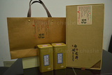 2016新款西湖龙井茶叶包装盒 半斤装铁罐礼盒 仿木空盒子2*125克