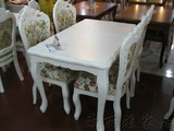 特价实木餐桌椅 韩式田园方餐桌 长餐桌 饭桌 象牙白色哑光烤漆