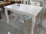 欧式实木餐桌/韩式田园橡木餐桌椅组合/一桌四椅白色哑光烤漆家具