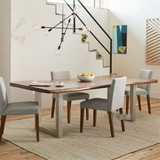 北欧美式实木餐桌椅组合欧式铁艺西餐厅吃饭桌子咖啡厅奶茶店餐桌