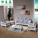 实木沙发橡木沙发组合白色田园折叠沙发床多功能沙发特价客厅家具