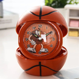 品淘店 包邮创意个性家用卡通可折叠便携式小闹钟足球 篮球 苹果