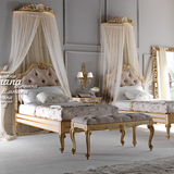 美式法式新古典实木雕花单人床双人床1米2儿童床软包布艺实木床