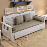 沙发床实木折叠床客厅沙发床书房床可折叠多功能实木床欧式储物床