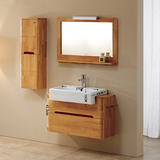 现代简约小户型浴室柜橡木吊柜面盆柜实木卫生间洗脸盆卫浴柜组合