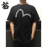 夏季evisu短袖t恤男士福神日系潮牌修身薄款印花logo常规半袖衫装