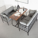铁艺沙发卡座  咖啡厅餐厅桌椅组合复古酒吧餐椅子loft工业风沙发