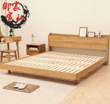 全实木床 日式简约榻榻米橡木1.5米1.8米双人床 卧室成套家具套装