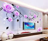 简约现代玫瑰花卉背景墙壁纸电视婚房客厅墙纸3d立体壁画无缝墙布