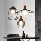 北欧创意铁艺吊灯设计师美式简约吧台卧室咖啡厅餐厅三头艺术灯具