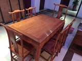 红木餐桌餐台非洲花梨木长方形餐桌餐台明式官帽椅餐桌向荣红木