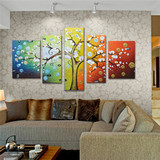 抽象油画发财树现代客厅装饰画沙发背景组合无框挂画餐厅欧式壁画