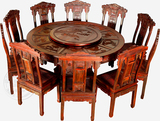 红木家具客厅餐桌组合大红酸枝如意圆桌1.58米实木圆台特价餐桌椅