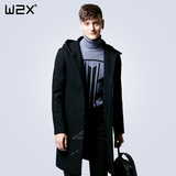 W2X新款中长款大衣 秋冬季羊毛呢子时尚休闲韩版英伦潮流男装外套