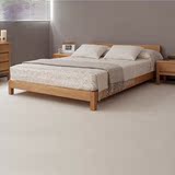 北欧宜家简约现代实木家具白橡木床实木床1.5 1.8米双人床日式床