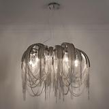 中山厂家意大利创意圆形铝链条流苏吊灯设计师现代餐厅客厅吊灯