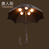 创意复古雨伞吊灯 loft做旧铁艺咖啡馆餐厅网咖个性艺术暖光LED灯