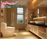 简约现代浴室柜组合欧式百叶门卫浴柜实木橡木台上双盆洗脸池柜