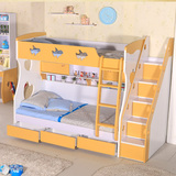 儿童家具1米床高低床男女孩双层床板式家具上下床子母床多功能床