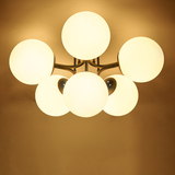 北欧简约led客厅灯吸顶灯美式乡村卧室灯田园风格餐厅灯玻璃灯具