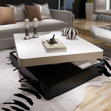 简约现代旋转个性茶几时尚创意小户型桌子北欧黑白正方形客厅家具