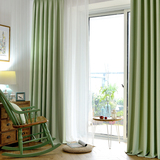 厂家直销批发 现代简约客厅卧室飘窗 全遮光纯色定制成品窗帘布料