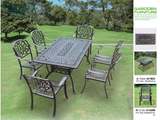 户外桌椅铁艺欧式组合套装阳台休闲庭院花园桌椅七件套铸铝桌椅子
