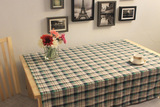 绿格子布艺桌布时尚经典棉麻台布简约现代长方形餐桌布耐脏盖布