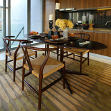 现代新中式禅意餐桌椅 水曲柳水性漆 新中式茶楼会所接待家具定制
