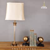 台灯创意护眼进口时尚简约纯铜配玻璃装饰台灯 LED台灯卧室床头灯