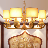 新中式吊灯现代铁艺客厅灯创意仿云石古铜色餐厅酒店茶室展厅吊灯