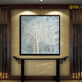 现代家居手绘油画客厅装饰画美式餐厅玄关卧室书房抽象挂画生命树