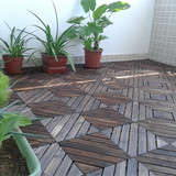 碳化防腐实木户外地板 花园阳台庭院室外露台防滑木地板 拼接地板